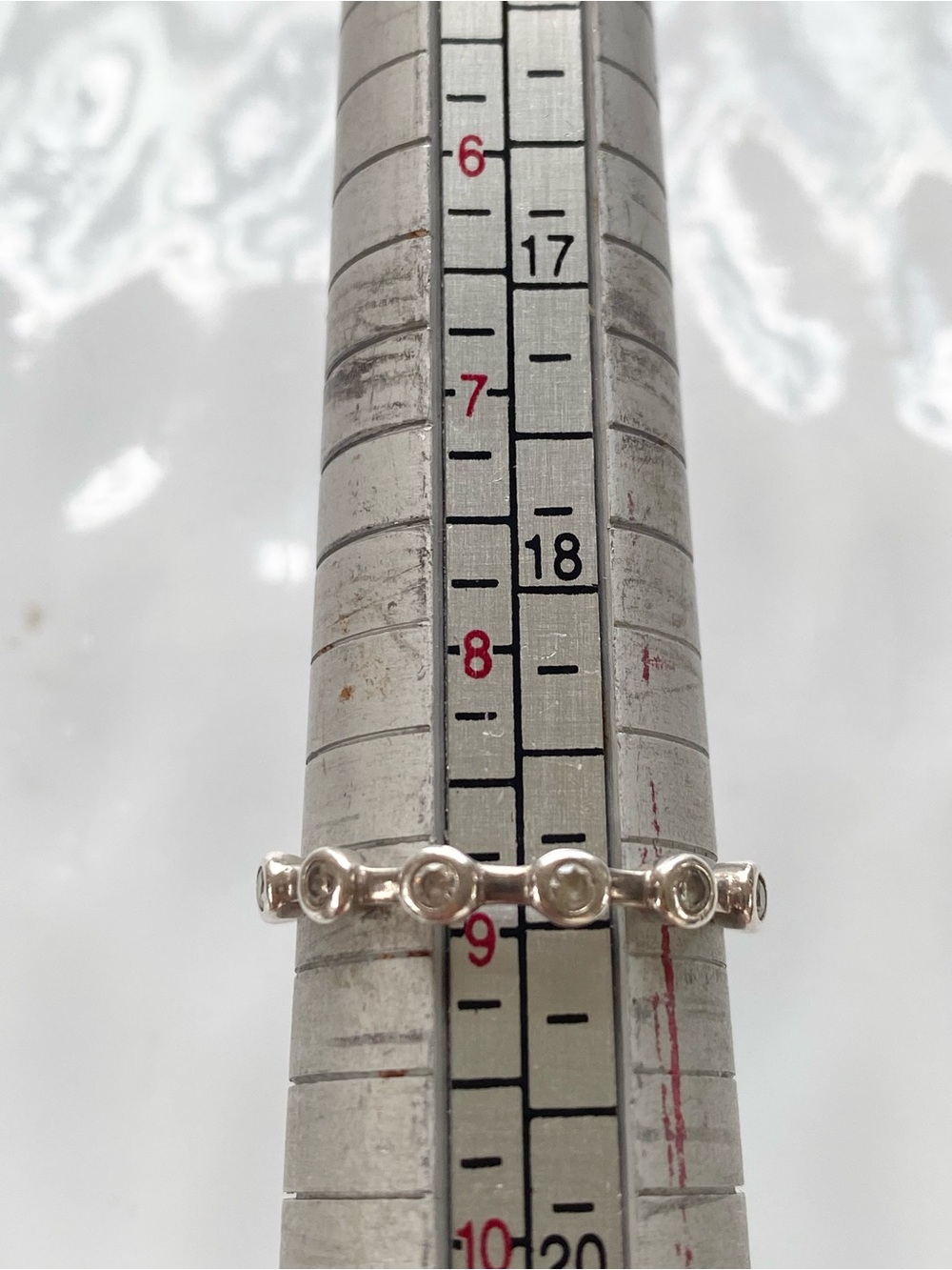 Silpada Sterling Silver Circle CZ Eternity Band  size 9 - Picture 6 of 7